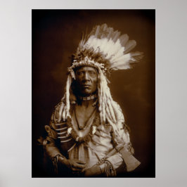 PIEGAN BLACKFEET MAN WEASEL TAIL 1900 POSTER