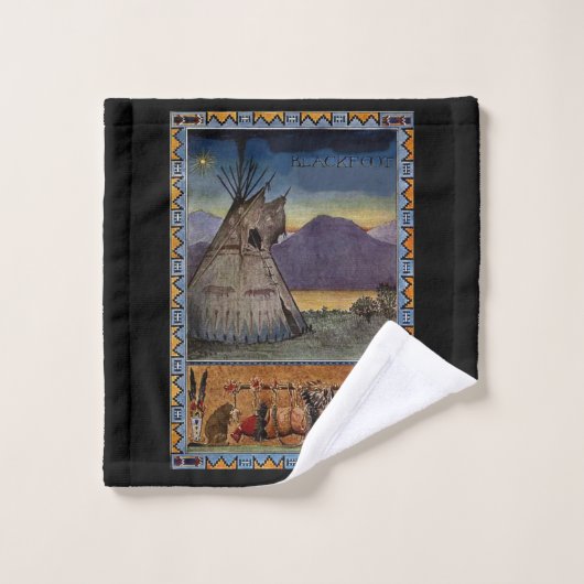 "Piegan-Blackfoot" Bad Handdoek (Wasdoekje)