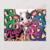 Piek A Boo Koe Hallo Briefkaart (Voorkant)