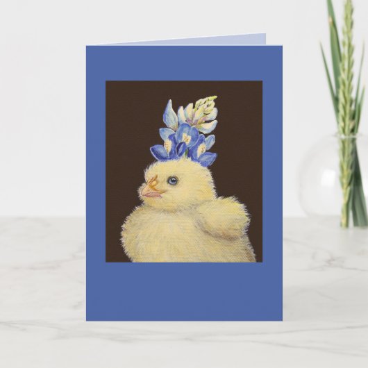 piek met Texas bluebonnet-pet kaart (Voorkant)