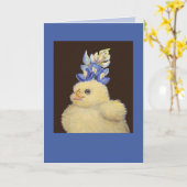 piek met Texas bluebonnet-pet kaart (Gele Bloem)