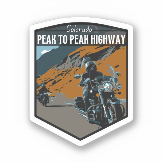 piek tot piek schilderachtig byway colorado rocky sticker (Voorkant)