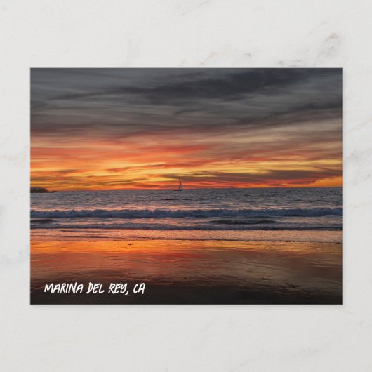 Piek Zonsondergang - Marina Del Rey, CA Briefkaart (Voorkant)