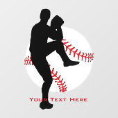 Piekbalkvenster Baseball Cling Raamsticker (Vel)