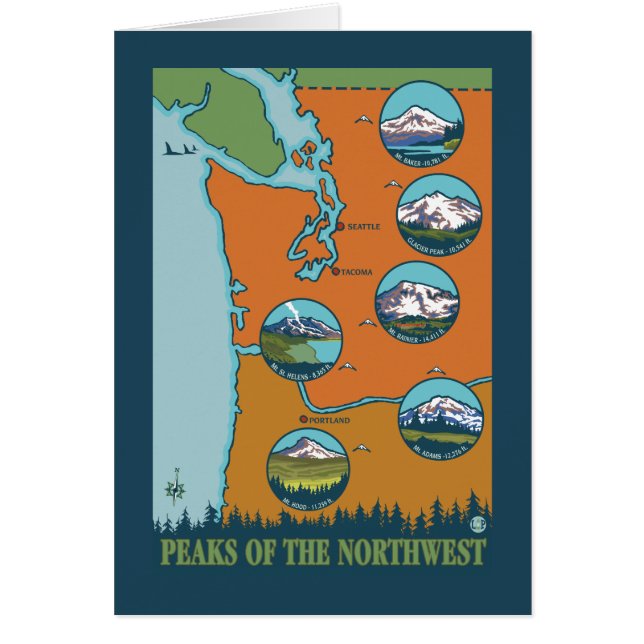 Pieken in het noordwesten - 5 verschillende bergen (Voorkant)