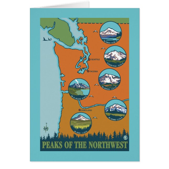 Pieken in het noordwesten - 5 verschillende bergen (Voorkant)