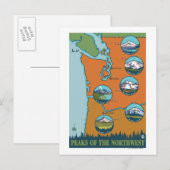 Pieken in het noordwesten - 5 verschillende bergen briefkaart (Voorkant / Achterkant)