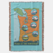 Pieken in het noordwesten - 5 verschillende bergen deken (Voorkant Verticaal)