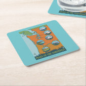 Pieken in het noordwesten - 5 verschillende bergen kartonnen onderzetters (Schuin)