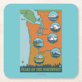 Pieken in het noordwesten - 5 verschillende bergen kartonnen onderzetters (Voorkant)