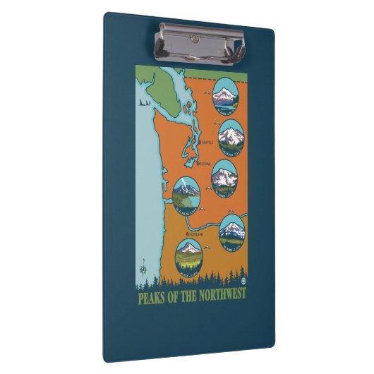 Pieken in het noordwesten - 5 verschillende bergen klembord (Rechts)