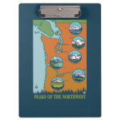 Pieken in het noordwesten - 5 verschillende bergen klembord (Voorkant)