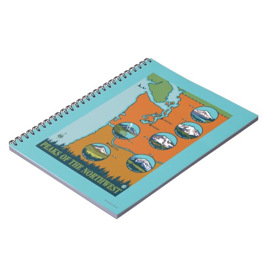 Pieken in het noordwesten - 5 verschillende bergen notitieboek (Linkerzijde)