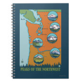 Pieken in het noordwesten - 5 verschillende bergen notitieboek (Voorkant)