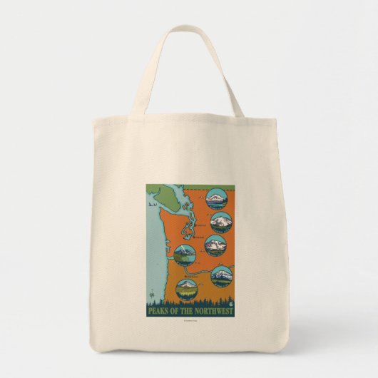 Pieken in het noordwesten - 5 verschillende bergen tote bag (Voorkant)