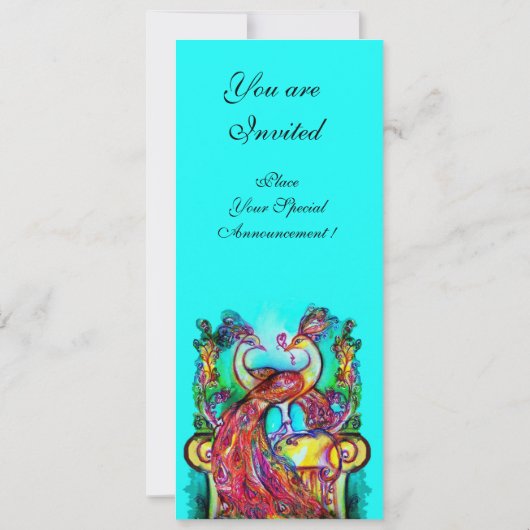 PIEKEN IN LOVE AQUA BLAUW BLAUWGROEN DAMASKMONOGRA KAART (Achterkant)