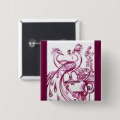 PIEKEN IN LOVE Rood en wit Vierkante Button 5,1 Cm (Voorkant /achterkant)