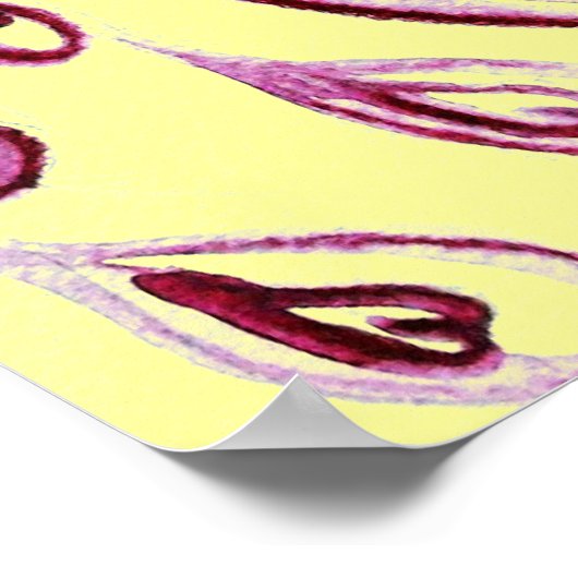 PIEKEN IN LOVE, rood Paars en geel Poster (Hoek)