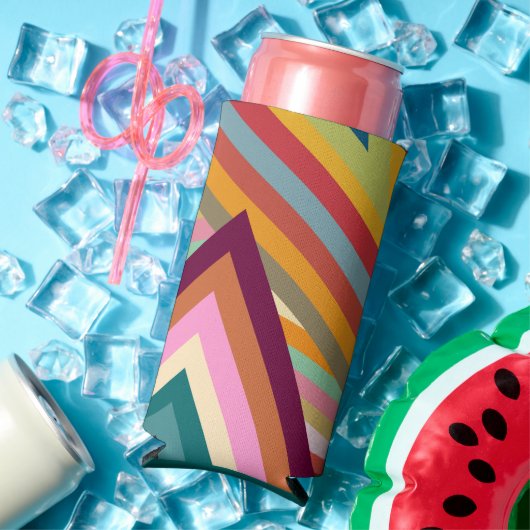 Pieken van de jaren zeventig seltzer blikjeskoeler (Insitu Zomer)