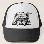 piekende buldog trucker pet (Voorkant)