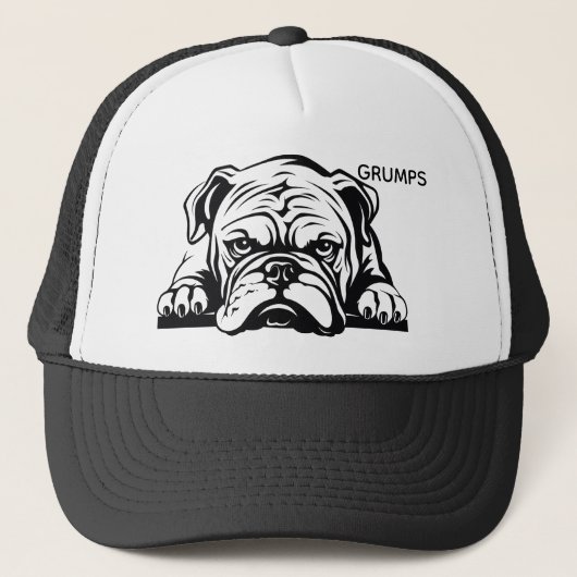 piekende buldog trucker pet (Voorkant)