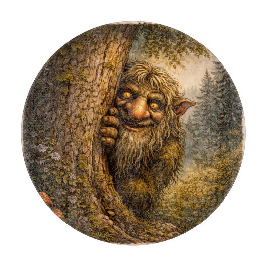 Piekende Noorse trol, snijplank (Voorkant)