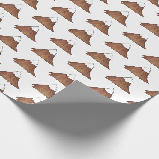 Piekgebergte met sneeuwgemak, klimmend buiten cadeaupapier (Hoek)