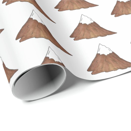 Piekgebergte met sneeuwgemak, klimmend buiten cadeaupapier (Rol Hoek)