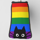 Pieking Black Cat Regenboog Vlag Golfheadcover (Draai 90)
