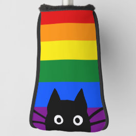 Pieking Black Cat Regenboog Vlag Golfheadcover