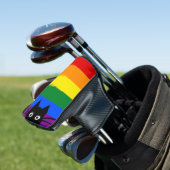 Pieking Black Cat Regenboog Vlag Golfheadcover (Insitu)