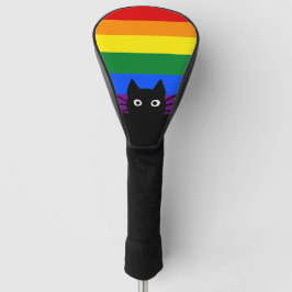 Pieking Black Cat Regenboog Vlag Golfheadcover