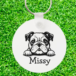 PIEKING Bulldog Puppy gepersonaliseerd Sleutelhanger