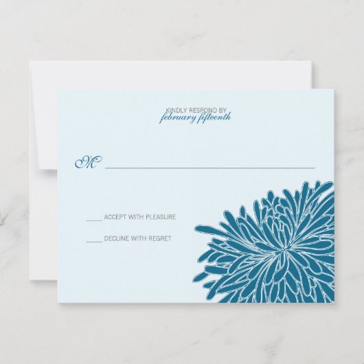 Pieking Chrysanthemum Wedding Response RSVP Kaartje (Voorkant)