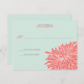 Pieking Chrysanthemum Wedding Response RSVP Kaartje (Voorkant / Achterkant)