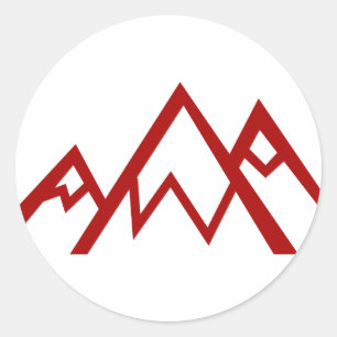 Piekpictogram Rode bergketen Ronde Sticker