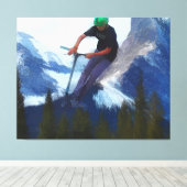 Piekprestaties - Scooter Boy Canvas Afdruk (Insitu (Houten vloer))