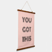 Piekroze aangepast JE HEBT DEZE Motivatie Hangend Wandkleed (Gebogen)