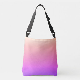 Piekroze en Paarse kleurrijke ombre Crossbody Tas