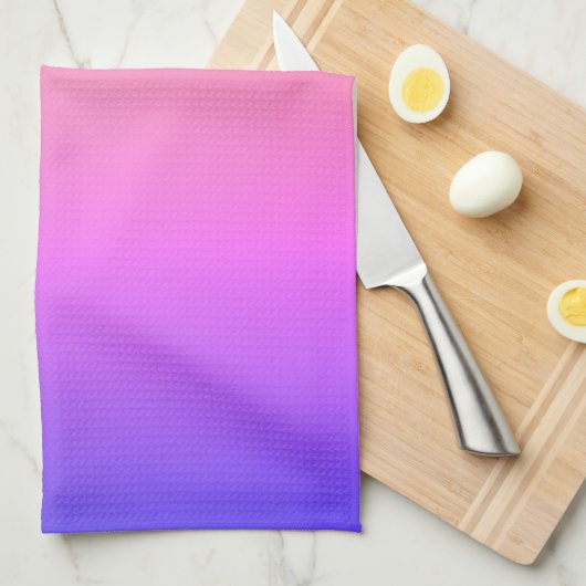 Piekroze en Paarse kleurrijke ombre Theedoek (Quarter Fold)