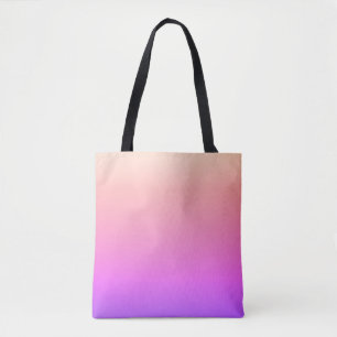 Piekroze en Paarse kleurrijke ombre Tote Bag