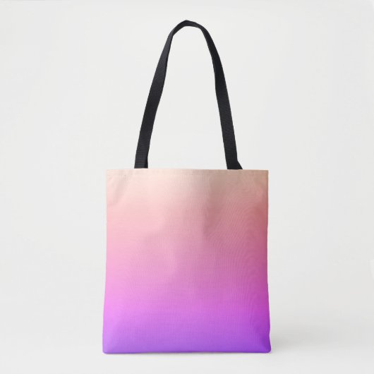 Piekroze en Paarse kleurrijke ombre Tote Bag (Voorkant)