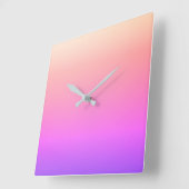 Piekroze en Paarse kleurrijke ombre Vierkante Klok (Hoek)