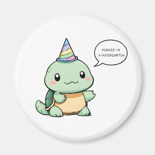 "Piekte in de Kleuterklas" Grappig Schildpad Ontwe Magneet (Voorkant)