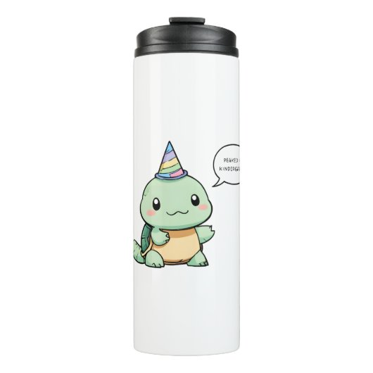 "Piekte in de Kleuterklas" Grappig Schildpad Ontwe Thermosbeker (Voorkant)