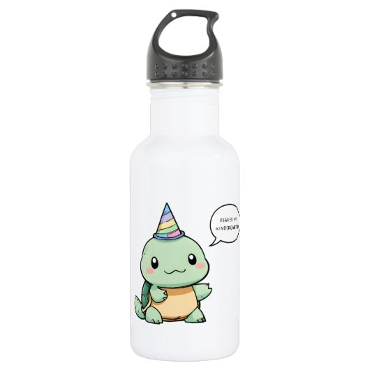 "Piekte in de Kleuterklas" Grappig Schildpad Ontwe Waterfles (Voorkant)