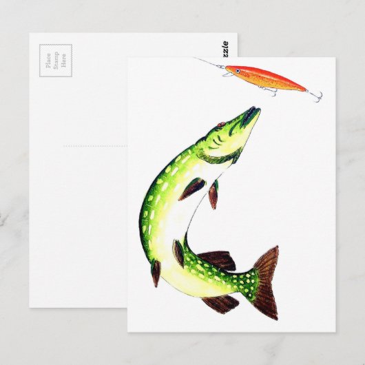 Piekvisserij en vliegvisserij briefkaart (Voorkant / Achterkant)