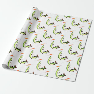 Piekvisserij en vliegvisserij cadeaupapier