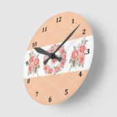 Piekvormig Roos en vierkant design Ronde Klok (Hoek)