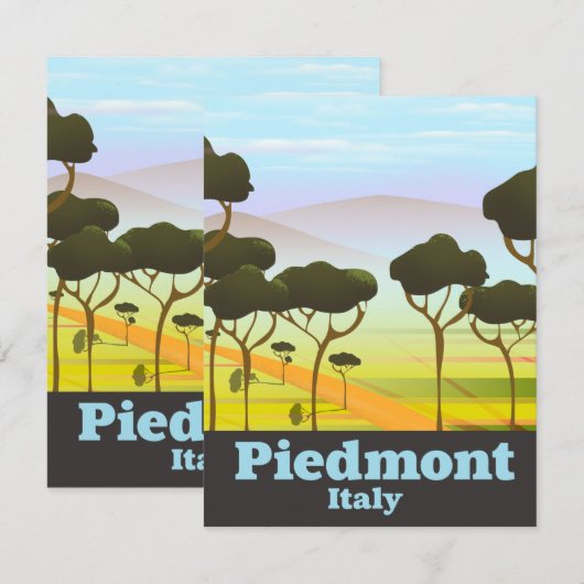 Piemont Italië reisposter (Voorkant / Achterkant)